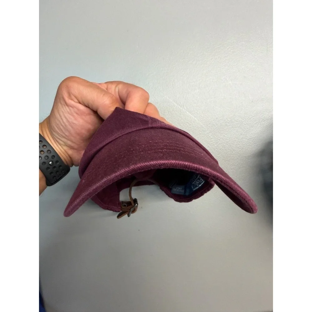 Polo Ralph Lauren  Embroidered Twill Ball Cap Burgundy Leather Strapback  O/S